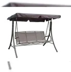 DELUKE Hollywoodschaukel BIRGIT mit Sonnendach Schwarz Polyester Gartenschaukel