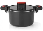 GOURMETmaxx Energiespartopf Aluminium 5,8l - schwarz/rot