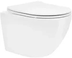 LuxeBath Wand-WC sp&uuml;lrandlos 49 cm kurz Wei&szlig; &ndash; Tiefsp&uuml;ler,...