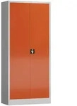 Aktenschrank Metallschrank 2 T&uuml;ren, 4 Fachb&ouml;den 180x80x38cm lichtgrau/feuerrot