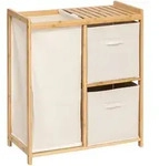 FIVE - Tidy Box Regal mit 1 W&auml;schekorb und 2 Aufbewahrungsk&ouml;rben Bambus Beige