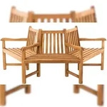 DELUKE Baumbank HANIM - Holz Teak 200x100x90 cm | Halbrunde Sitzbank Mit Lehne