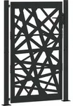 vidaXL Gartentor Schwarz 105x155 cm Stahl Lichtdesign