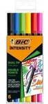 BIC 2 in 1 Filzstifte 0,7 - 0,9 mm Fein Farbig sortiert Intensity Dual Tip 6 St&uuml;ck
