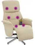 vidaXL Massagesessel mit Fu&szlig;teil Creme Stoff