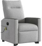 vidaXL Massagesessel mit Aufstehhilfe Elektrisch Wolkengrau Stoff