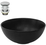LuxeBath ML-Design Aufsatzwaschbecken Keramik Schwarz matt &Oslash;32&times;13,5 cm, rund,...