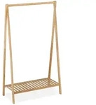 Relaxdays Kleiderst&auml;nder, Bambus, freistehende Garderobe mit Ablage, Flur &