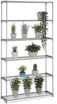 Relaxdays Blumenregal, HxBxT: 174 x 91 x 28 cm, 6 Ablagen, Stecksystem, Metall &