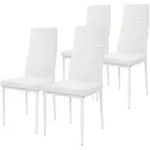 ML-Design &ndash; Esszimmerst&uuml;hle 4er Set &ndash; Wei&szlig; Kunstleder | R&uuml;ckenlehne,