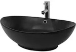 LuxeBath ML-Design Aufsatzwaschbecken Keramik Schwarz matt 59 &times; 38 &times; 19 cm,...