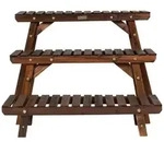 COSTWAY 3-teiliger Blumenst&auml;nder aus Holz, Pflanzenst&auml;nder, Blumenregal,...