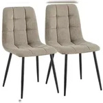 CLP 2er Set Esszimmerst&uuml;hle Antibes Cord Cord HBT: 84x45x55 cm taupe