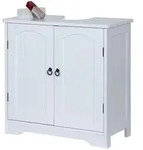Relaxdays Waschbeckenunterschrank mit 2 T&uuml;ren, HxBxT: 60 x 60 x 30 cm, MDF,...