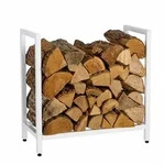 Relaxdays Kaminholzregal, Metall, HBT: 62,5 x 65 x 30,5 cm, Brennholzregal f&uuml;r