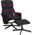 vidaXL Massagesessel mit Fu&szlig;hocker Schwarz Stoff