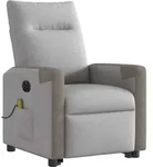 vidaXL Massagesessel mit Aufstehhilfe Elektrisch Wolkengrau Stoff