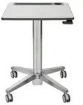 Ergotron LearnFit mobiler Steh-Sitz Tisch 740-1140 mm (24-547-003), silber
