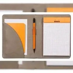Rhodiarama Mappe f&uuml;r Block oder Notizheft A6, N&deg;13 13x17 cm - Taupe 213002C