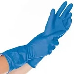 FRANZ MENSCH Hygostar Haushalts-Handschuhe BETTINA blau, Latex, Gr&ouml;&szlig;e L