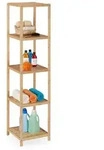 Relaxdays Badregal, Bambus, 5 Ablagen, HBT: 162 x 38 x 39,5 cm, Standregal f&uuml;r
