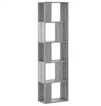 vidaXL B&uuml;cherregal 5 B&ouml;den Grau Sonoma 45x23,5x162,5 cm Holzwerkstoff