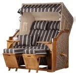 Mr. Deko Strandkorb Komplettset - bene living - Schleswig Pinie - PE mokka -...