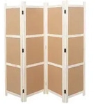 Mendler Paravent HWC-G52, Raumteiler Trennwand Sichtschutz, Pinnwand Kork ~...