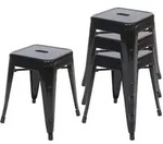 Mendler 4er-Set Hocker HWC-A73, Metallhocker Sitzhocker, Metall Industriedesign
