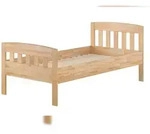 Erst-Holz Stabiles Buchen-Einzelbett Seniorenbett in zeitlosem Stil 100x200 mit