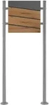 ML-Design ECD Germany Standbriefkasten Silber Edelstahl 120 cm mit Zeitungsfach,