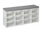 Relaxdays Schuhbank, 12 F&auml;cher, gepolsterte Sitzfl&auml;che, HBT: 48x104x30 cm,...
