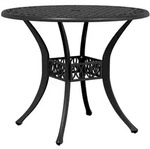 vidaXL Gartentisch Schwarz &Oslash;90x75 cm Aluminiumguss