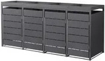 ML-Design M&uuml;lltonnenbox 4er mit Pflanzdach, 240L, 260x80x124 cm, Anthrazit, aus