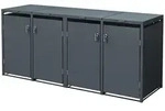 ML-Design M&uuml;lltonnenbox 4er Anthrazit, f&uuml;r 4&times;240L, 264&times;80&times;116 cm, Stahl,