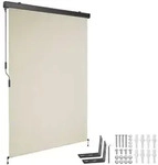 tectake Senkrechtmarkise Eloise mit 2 Wandhaltern - 120 x 250 cm beige