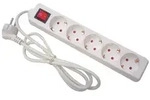 Perel Steckdosenleiste mit Schalter, 5 Schutzkontakt-Steckdosen, Kabel 1.5 m,...
