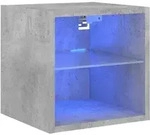 vidaXL TV-Wandschrank mit LED-Leuchten Betongrau 30x28,5x30 cm