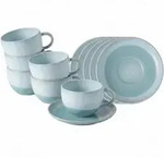 like. by Villeroy & Boch Perlemor Aqua Kaffeetasse mit Untertasse 190 ml 6er Set