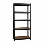 Relaxdays Schwerlastregal, 875 kg, HxBxT 150 x 75 x 30 cm, 5 Ebenen, Holzoptik,