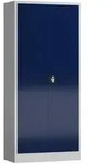 Fl&uuml;gelt&uuml;renschrank mit 4 Fachb&ouml;den 1800 x 800 x 380 mm lichtgrau/enzianblau