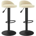 vidaXL Barhocker 2 Stk. Creme Samt