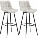CLP 2er Set Barhocker Dartford creme/Stoff
