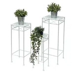DanDiBo Blumenhocker Wei&szlig; Metall Eckig Blumenst&auml;nder 96314 3er Set...