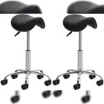 CLP 2er Set Arbeitshocker Reno Kunstleder schwarz