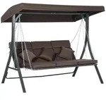 Outsunny - Hollywoodschaukel - 198Lx118Wx168Hcm - Braun+Schwarz