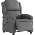vidaXL Massagesessel Elektrisch Grau Kunstleder