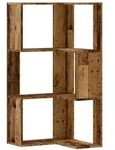 vidaXL Eck-B&uuml;cherregal 3 B&ouml;den Altholz-Optik 50x50x102cm Holzwerkstoff