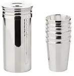 EDZARD Schnapsbecher Set Moya, 6 Becher plus Box, edel versilbert, H&ouml;he 5 cm,