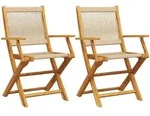 vidaXL Gartenst&uuml;hle 2 Stk. Beige Massivholz Akazie und Polypropylen